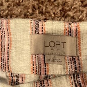 Loft striped shorts. Pink and white